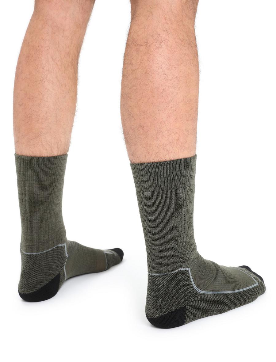 Loden / Black Men's Icebreaker Merino Hike+ Medium Crew Socks | USA 1024YXFU